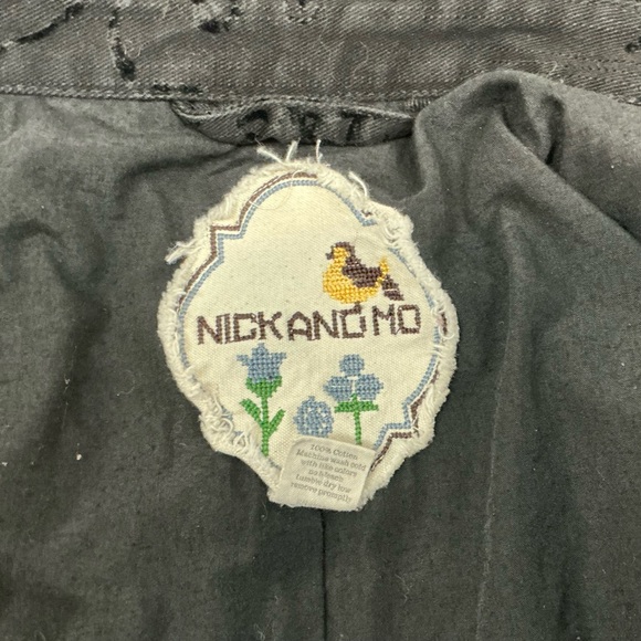 Nick & Mo Anthropology Black Jaquard Jacket Whimsigoth Goth Mid Length - Picture 7 of 15